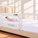 ComfyBumpy 2-Pack Bed Rail for Toddlers 35.5" L x 19.5" H | Toddler Bed Rails for Twin, Full & Toddler Mattress Size | Swing Down Rail Guard | Mattress Side Rail for Kids | White