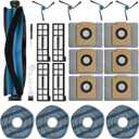 21Pcs X10 Pro Omni Replacement Parts Kit for Eufy X10 Pro Omni Robot Vacuum Accessories, 1 Main Roller Brush, 6 Dust Bags 4 Side Brushes 4 Hepa Filters 4 Mop Pads 1 Screwdriver 1 Clean Tool