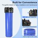 PWB20 Whole House Water Filter Housing, Fits 20” x 4.5” Big Blue Filters, Inline Pre-Filtration System for RV, Home Well and City Water Sediment etc with 1" NPT Port, Pressure Relief Valve