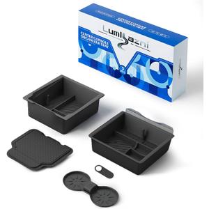 Center Console Organizer Fit For Tesla Model Y Juniper2025-2026& Model 3 Highland 2024-2026 Double Layer Silicone Slide Smoothly New Model Y/3 Accessories, 5 Pcs