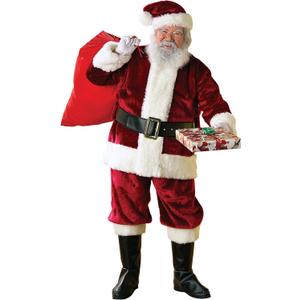 Rubies Adult Crimson Regency Plush Santa Suit With Gloves (Extra-Large)