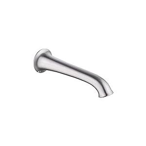 Enga Bright Gold Tub Spout, 8inch Extra Long Bathtub Faucet Wall Mount Brass Non Diverter Tub Filler, Silver