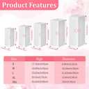 Square Stands for Party, 5Pcs Metal Pleated Pedestal Stand Heavy Duty White Cake Cilindros Para Fiestas Parties Round Display Flower Plant Stand for Wedding Birthday Party Decor