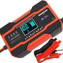 NEXPEAK NC201 10-Amp Battery Charger, Smart Trickle Charger 12V 24V Car Battery Charger Fully Automatic Maintainer Desulfator w/Temp Compensation for Car Truck Lawn Mower Boat Marine Batteries
