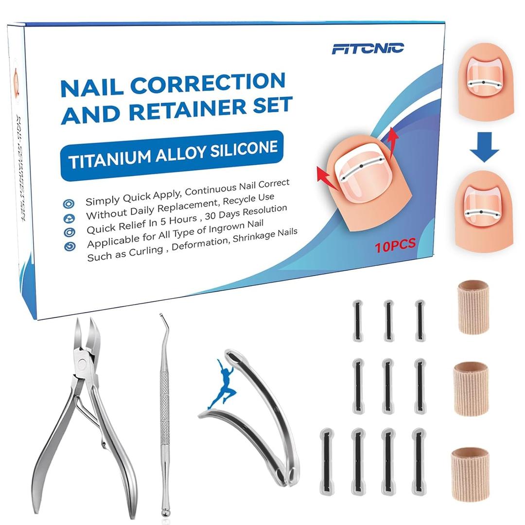 Titanium Ingrown Toenail Treatment,Ingrown Toenail Corrector for All Size Curve Correct, Ingrown Toenail Removal Kit