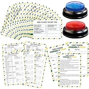 IIDEA Family Friendly Feud Card Game with 2 Answer Buzzers,Family Game Night Funny Trivia Quiz for Holiday Gathering Party Office Class Groups Team Building