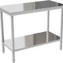 Stainless Steel Table Prep & Work 20 x 40 Inches, NSF Commercial Heavy Duty Table with Undershelf and Galvanized Legs for Restaurant, Home and Hotel