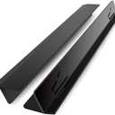 2PCS Kitchen Stove Counter Gap Covers, Stainless Steel Stove Gap Covers,13.8~27 Inch Adjustable Oven Stove Side Gap Guards,Heat Resistant & Easy to Clean Stove Guard (Black)