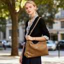 SYTRAH Hobo Bags for Women Slouchy Shoulder Suede Purse, Soft Crossbody Handbag with Multiple Pockets Casual Tote Purse