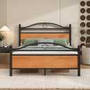 Full Bed Frame with Headboard,Heavy Duty Steel Slats Support Mattress Foundation-Under Bed Storage, No Box Spring Needed, Noise FreeBlack