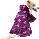DELIFUR Large Dog Raincoat - Waterproof Dog Rain Poncho Adjustable Double Layer Rain Jacket with Hood for Medium Large Dogs Designed with Leash Hole Reflective Strip(Purple Duck, X-Large)