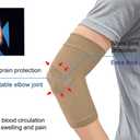 Elbow Protector  Elbow Sleeve, Compression Support, Strains, Sprains, Protection, Daily Use, Taiwan Excellence S/M (Beige)