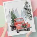 6 Pcs Winter Wall Art Prints Christmas Room Decor Scandinavian Natural Posters Snow Forest Frost Picture Deer Truck Mountain House Photo for Gallery Wall Home Office Nordic Dcor, 8x10", Unframed