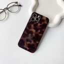 NITITOP Compatible with iPhone 12 Pro Max Case Cute Stylish Leopard Print Amber Aesthetic Tortoise Design for Women Girls Men Soft TPU Shockproof Protective Cover - Brown