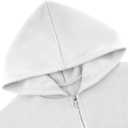 Womens Full Zip Up Long Sleeve Color Block Fleece Cropped Hoodies Winter Gym Running Outing Athletic Sweatshirts (White, M)