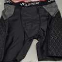 Youper Adult Elite Compression Padded Sliding Shorts w/Cup Pocket for Baseball, Football (Large, Black Black)