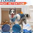 Reversible Dog Winter Coat, Waterproof Warm Fleece Sweater Windproof Lightweight Pet Snow Jacket for Medium Large Dogs with Double Ended Zipper, Cold Weather Dog Coat,Blue,M (M (Neck 15.716.5", Chest 24.425.2"))