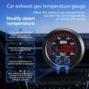 Exhaust Gas Temperature EGT Gauge Kit 21/16in 52mm Ultra Thin 01800 Red LED with Sensor and Dashboard Pod