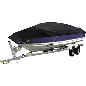 labwork 16Ft 600D Marine Grade Heavy Duty Trailerable Boat Cover Replacement for Jon Boat-Black