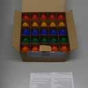 25 Pack Multicolor C9 LED Bulbs, C9 Replacement Bulbs for Christmas Tree Lights Patio String Lights Outdoor Indoor, E17/C9 Intermediate Base, 7W Ceramic 5 Color/Orange/Yellow/Red/Blue/Green