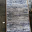 KOZYFLY Abstract Modern Washable 3x5 Area Rug Non-Slip Kitchen & Entryway Rug, Grey Blue Throw Rugs Indoor Mat for High-Traffic Door Entrance, Laundry, Nursery, Soft Bedroom Living Room Accent