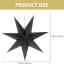Paper Star Lantern Lamp Shade 3PCS Stars Hanging Garland Large Hollow Out Xmas Tree Topper Foldable Christmas New Year Wedding Party Holiday Birthday Dercoration for Indoor and Outdoor 20in (Black)