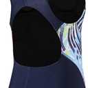 JE Sterguard Girls' Swimwear Swimsuit Kids Bathing Suit One Piece Suits Swim for 4-16 (Navy Blue+stripe)