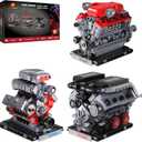 JMBricklayer 3-in-1 Mini Engine Model Car Kits that Runs, V8 V12 W16 Engine Kits for Adults & Teens, Physical Science Experiment STEM Toy, Collectible Engineering Gifts for Car Lovers 840PCS