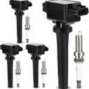 UF656 Ignition Coil & 93501 Double Iridium Spark Plug for 12-20 Mazda 3/14-20 Mazda 6/16-19 CX-3/13-18 CX-5/16-18 MX-5 Miata 2.0L 2.5L L4 Replaces# PE0118100A C1837 5C1894 GN10625 C-857