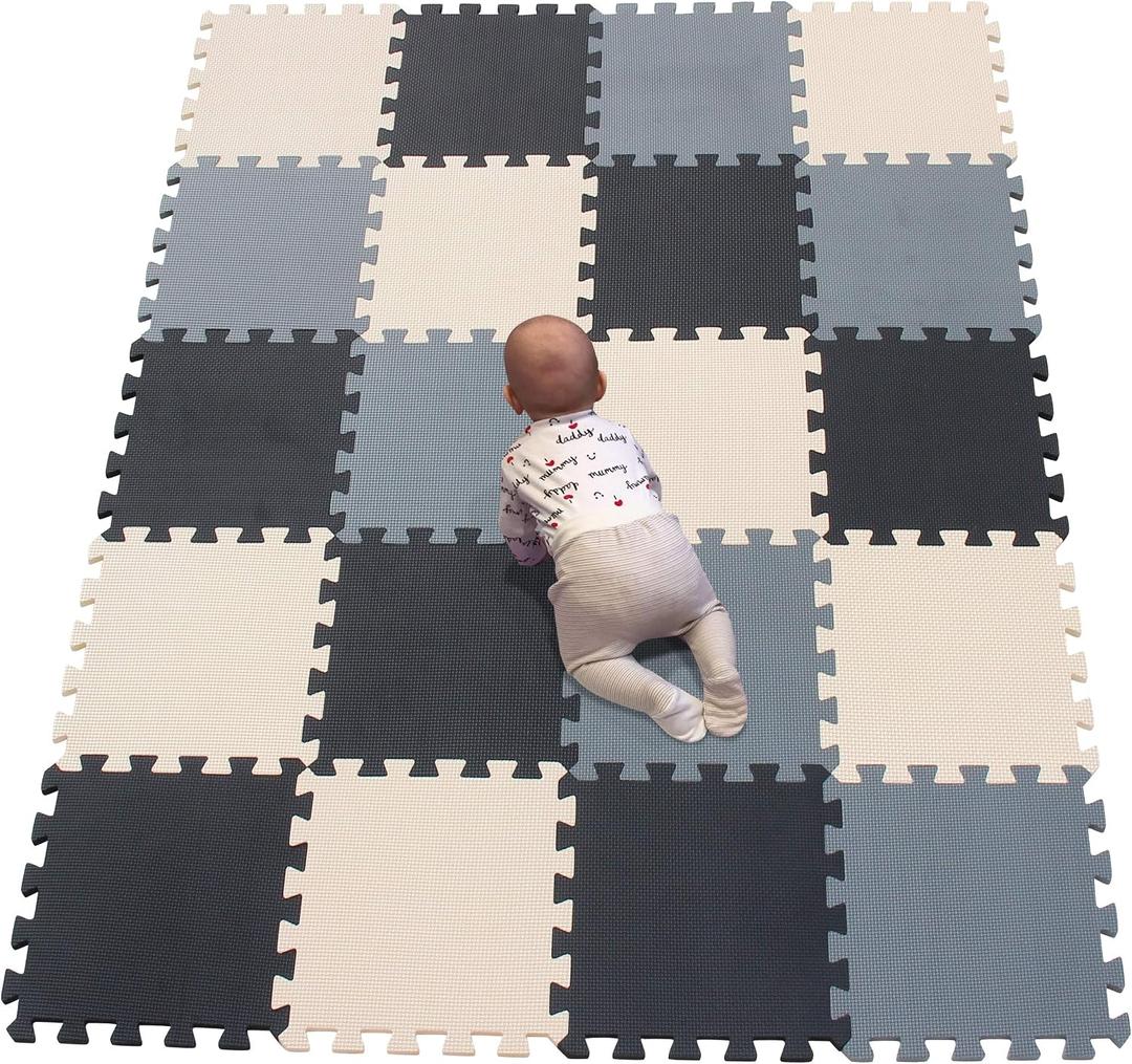 YIMINYUER 20 Tiles (30cm30cm1cm Each Tile) Baby Soft Puzzle Play Mats, Kids Thick EVA Foam Floor, Toddlers & Children's Soft Interlocking Mat R04R10R12G301020
