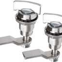 Thumb Operated Offset Cam Lock, Keyless Cylinder Replacement Lock for Storage Door Cabinet (2pcs) Telescopic Tongue