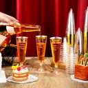 Zhehao 100 Pcs Plastic Gold Champagne Flutes Bulk 2026 New Years Eve Party Supplies 5 oz Disposable Wine Glass Gold Rim Champagne Glasses for New Years Eve Toasting Drinking Party