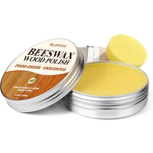 Food Grade Beeswax Wood Conditioner & Furniture Polish - 2Pack Natural Unscented Wood Polish for Furniture, Cutting Board, Cabinet & Antique - Non-Toxic & Safe Bees Wax Cleaner for All Wooden Surfaces