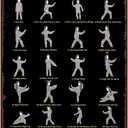 24 Form Tai Chi Vintage Metal Tin Sign,Martial Arts Art Poster Hanging Iron Painting Plaque for Home Garden Bar Home Cafes Office Store Wall Decor 8x12 Inch