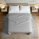 HBHLFZ Twin Flat Sheet - Ultra Soft Polyester Top Sheet - Hotel Quality Bed Sheets - Comfortable Wrinkle-Free - Easy to Care for - 1 Twin Flat Sheet OnlyTwinLight Gray