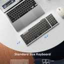 Foldable Keyboard and Mouse, Samsers Folding Bluetooth Keyboard Combo, 2.4G + BT5.0 x 2, Full-Size Portable Travel Keyboard & Rechargeable Wireless Mouse for Windows Android iOS Mac OS, Starlight