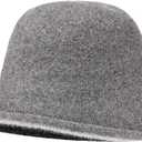 Women Warm Vintage Bucket Hats Fashion Fedora Cloche Cap Classic Felt Bowler Hat Outdoor Fall Winter (Grey)