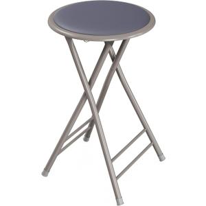 Lavish Home Folding Stool - Backless 24-Inch Stool with 225lb Capacity for Kitchen or Rec Room - Portable Indoor Counter Bar Stools (Gray)