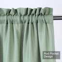 NANAN Kitchen Curtains 54 inch Long Casual Weave Small Window Curtain Kitchen Bathroom Basement Bedroom Drapes - 30" x 54", Sage, Set of 2