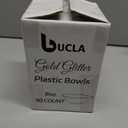 bUCLA 50Pack Gold Glitter Plastic Small Bowls - 8oz Disposable Ice Cream/Salsa/Dipping/Dessert/Sauce/Small Serving Bowls for Party