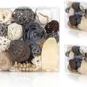 2 Boxes of White Potpourri Bowl Filler Decorative Scented Decorative Balls for Centerpiece Bowls Mixed Dried Flower Vase Filler for Home Decoration (Grey)