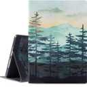 Vimorco for iPad 5th/6th Generation Case, for iPad 9.7 inch 2017/2018, for iPad Air 1/2, Premium Leather Protect Covers, Adjustable Stand with Auto Wake/Sleep, Green Forest