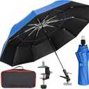 60" Folding HVAC Umbrella with Magnetic Base, Universal Clip Included, Reinforced Fiberglass, Wind-Resistnat, Portable Magnetic Umbrella, For HVAC and Outdoor Activities, 180°Adjustable