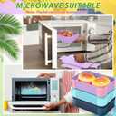 Vesici 3 Pack Bento Box, Bpa-free, 3 Compartment Leak Proof Lunch Snack Box with Lids Meal Prep Food Storage Container for Fridge Microwave Safe Work(Deep Sea Blue, Lake Blue, Purple)