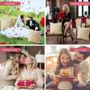 Valentines Pillow Covers, Set of 2 Soft Plush Short Wool Velvet Throw Pillow Covers, Valentines Heart Love Decorative Square Luxury Cushion Case Pillow Shell for Sofa Holiday- Beige 18x18 Inch