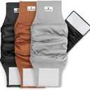 Pet Parents Washable Belly Bands for Male Dogs (3pack) + Extenders of Durable Dog Diapers Male, Premium Male Dog Diapers & Dog Wraps (Small, Natural) (Small (13-16")