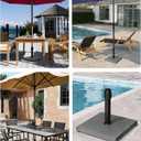 45lbs Patio Umbrella Base - Heavy Duty Outdoor Patio Market Umbrella Stand for Deck, Poolside, Balcony, Wind-Resistant Design, Grey