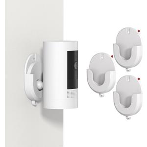No Drill Ring Camera Adhesive Wall Mount,Strong Durable Adhesive Camera Mount Holder for Ring Indoor Cam (1st Gen and 2nd Gen)/Blink Outdoor Camera 4,2K+,(3rd Gen),Mini 2K+,Mini 2,3Pack Mount Bracket