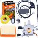 Carburetor Ignition Coil Air Filter Tune Up Kit For Stihl Fs120 Fs200 Fs250 Trimmer Brush Cutters 41341200653, 4134 120 0603, 4134 400 1301, 4134 141 0300, 4130 350 6200