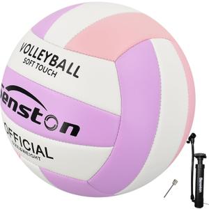 Senston Volleyball Official Size 5 - Waterproof Indoor/Outdoor Soft Volleyball for Kids Youth Adults,Beach Play, Game,Gym,Training (purple pink)